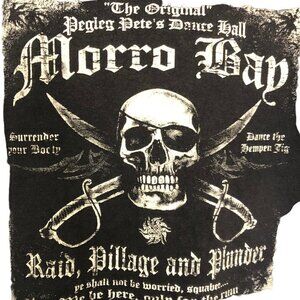 Vintage Peg Leg Pete Tank Skull Cross Swords Raid Pillage Plunder Size L Black
